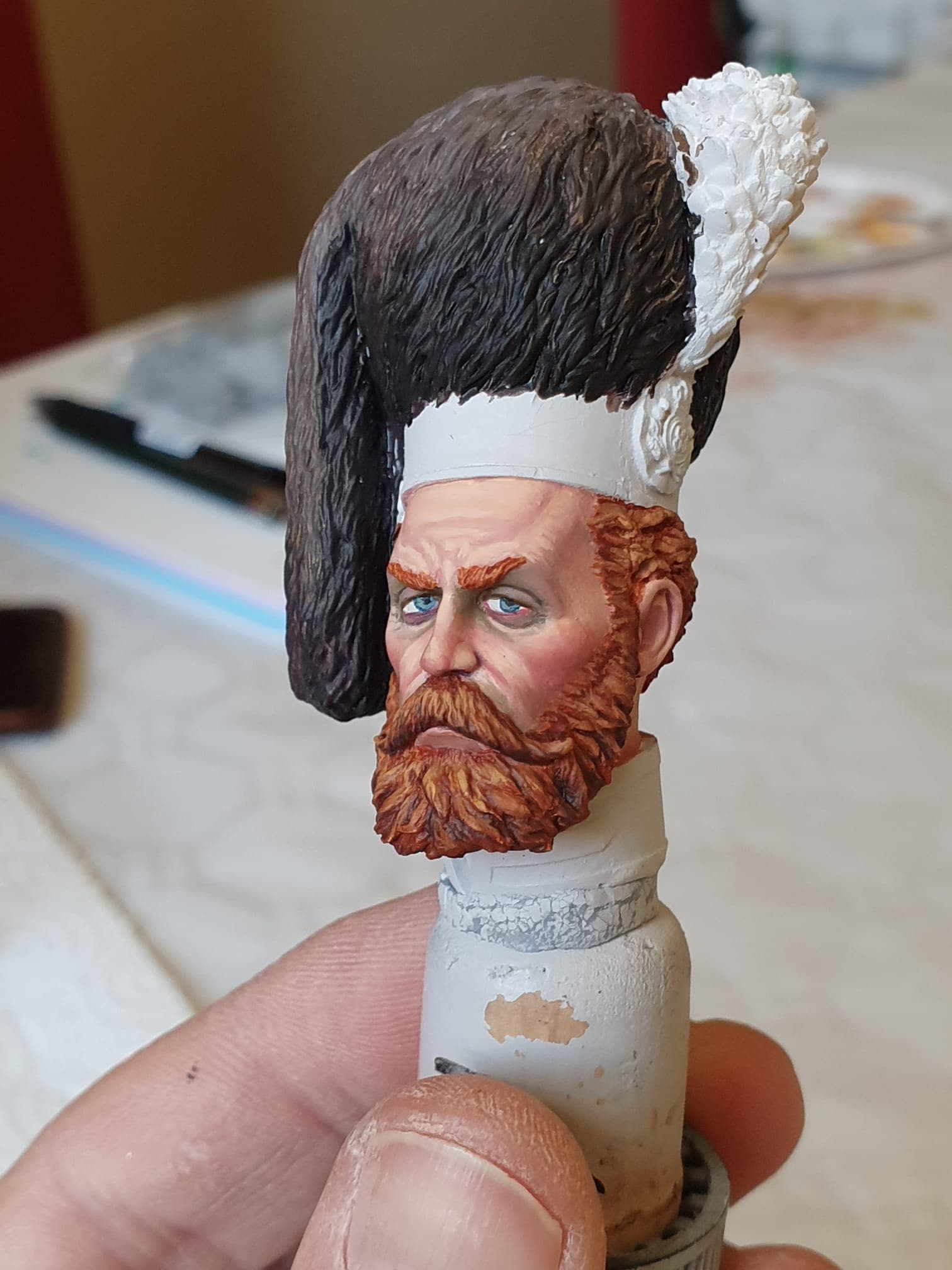 Busto en proceso de pintura